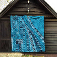 Pasifika Women's Day - Samoa Siapo Malu Tattoo Inspired Quilt Turquoise