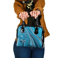 Pasifika Women's Day - Samoa Siapo Malu Tattoo Inspired Shoulder Handbag Turquoise