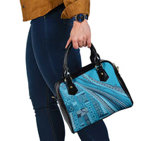 Pasifika Women's Day - Samoa Siapo Malu Tattoo Inspired Shoulder Handbag Turquoise