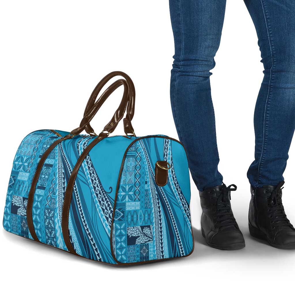 Pasifika Women's Day - Samoa Siapo Malu Tattoo Inspired Travel Bag Turquoise