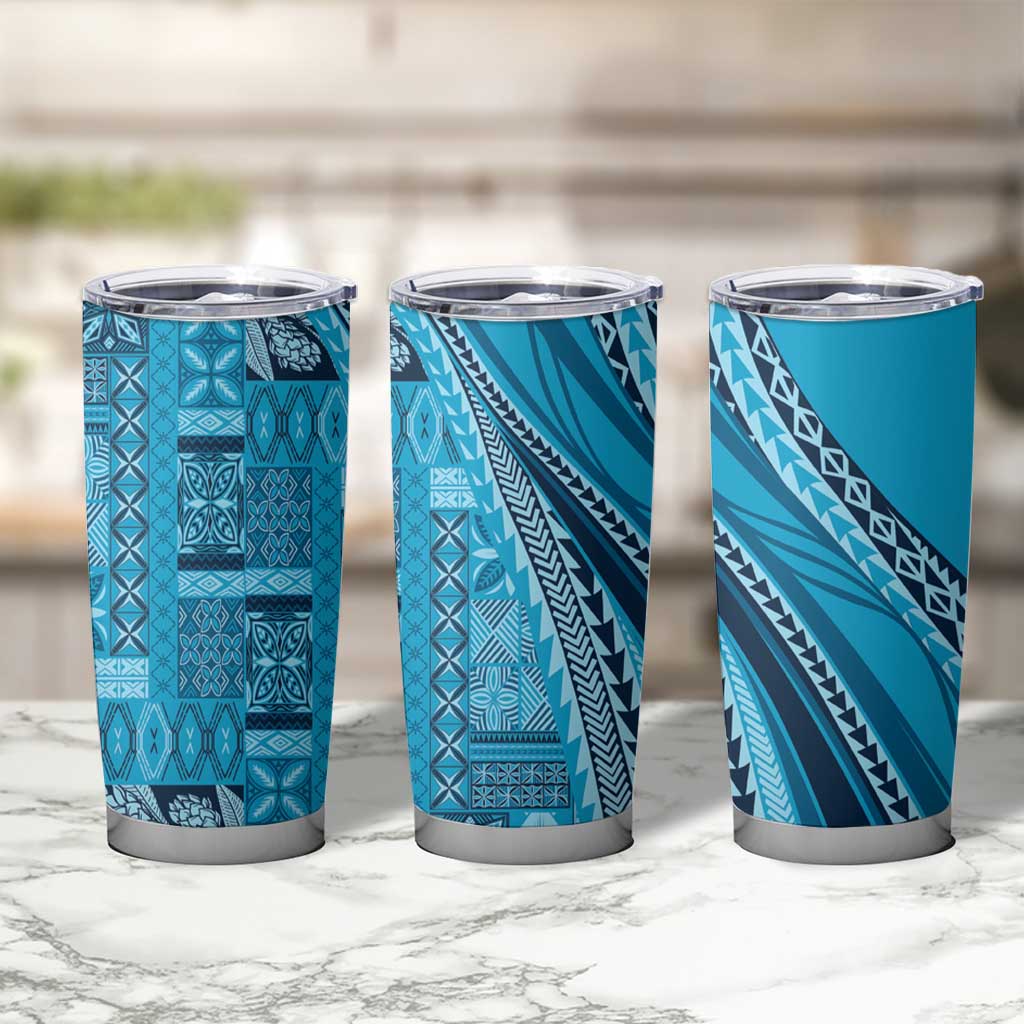 Pasifika Women's Day - Samoa Siapo Malu Tattoo Inspired Tumbler Cup Turquoise