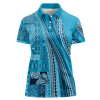Pasifika Women's Day - Samoa Siapo Malu Tattoo Inspired Women Polo Shirt Turquoise