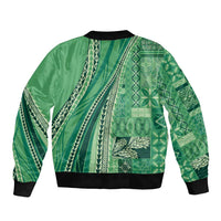 Pasifika Women's Day - Samoa Siapo Malu Tattoo Inspired Bomber Jacket Jade