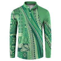 Pasifika Women's Day - Samoa Siapo Malu Tattoo Inspired Button Sweatshirt Jade