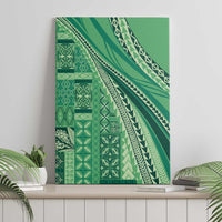Pasifika Women's Day - Samoa Siapo Malu Tattoo Inspired Canvas Wall Art Jade