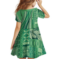 Pasifika Women's Day - Samoa Siapo Malu Tattoo Inspired Family Matching Off Shoulder Maxi Dress and Hawaiian Shirt Jade LT7 - Polynesian Pride