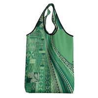 Pasifika Women's Day - Samoa Siapo Malu Tattoo Inspired Grocery Bag Jade