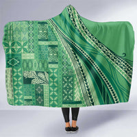 Pasifika Women's Day - Samoa Siapo Malu Tattoo Inspired Hooded Blanket Jade