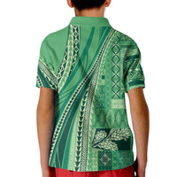 Pasifika Women's Day - Samoa Siapo Malu Tattoo Inspired Kid Polo Shirt Jade