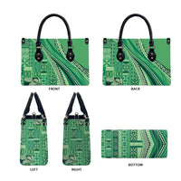Pasifika Women's Day - Samoa Siapo Malu Tattoo Inspired Leather Bag Jade
