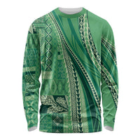 Pasifika Women's Day - Samoa Siapo Malu Tattoo Inspired Long Sleeve Shirt Jade