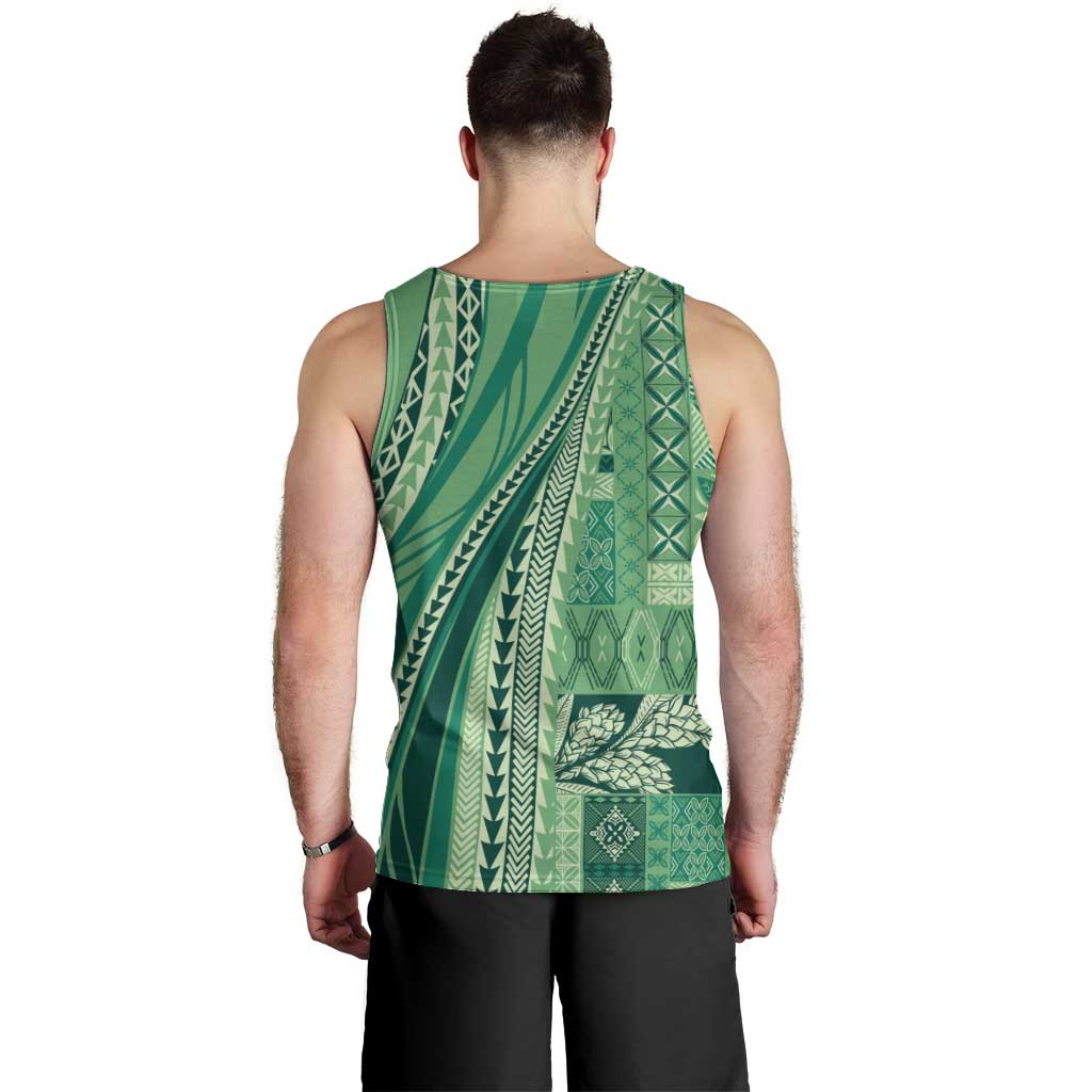 Pasifika Women's Day - Samoa Siapo Malu Tattoo Inspired Men Tank Top Jade