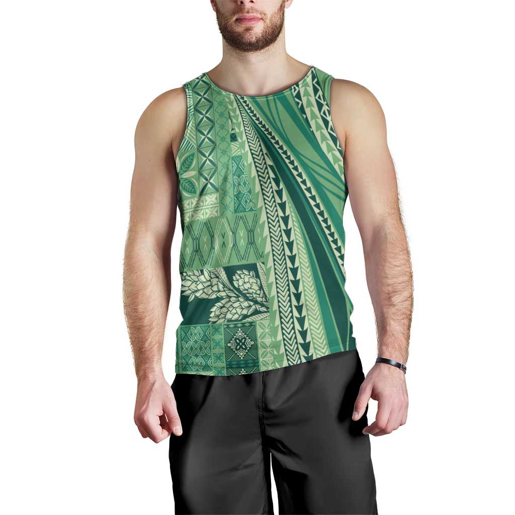 Pasifika Women's Day - Samoa Siapo Malu Tattoo Inspired Men Tank Top Jade