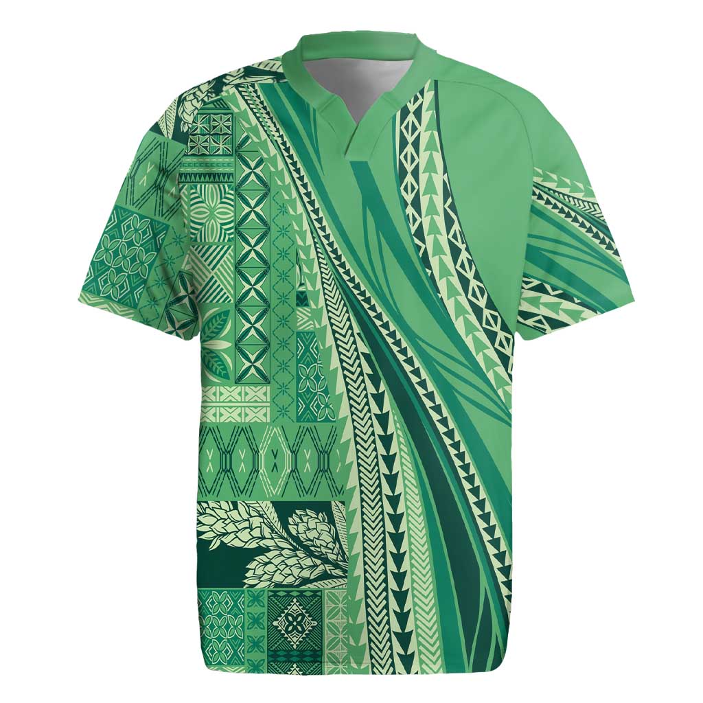 Pasifika Women's Day - Samoa Siapo Malu Tattoo Inspired Rugby Jersey Jade