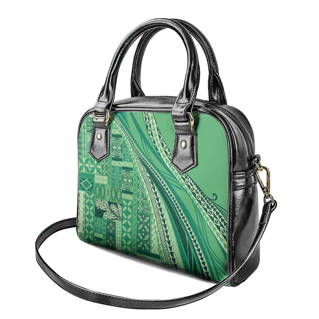 Pasifika Women's Day - Samoa Siapo Malu Tattoo Inspired Shoulder Handbag Jade