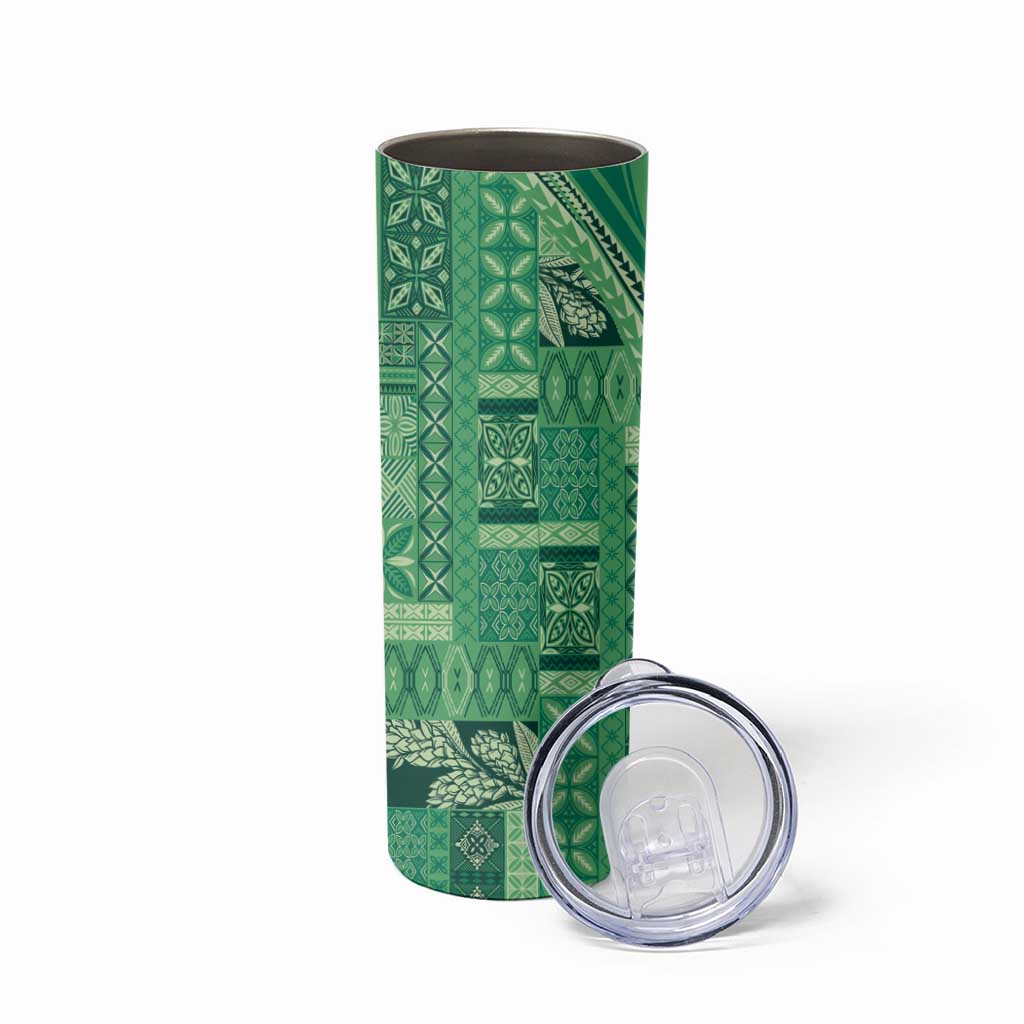 Pasifika Women's Day - Samoa Siapo Malu Tattoo Inspired Skinny Tumbler Jade