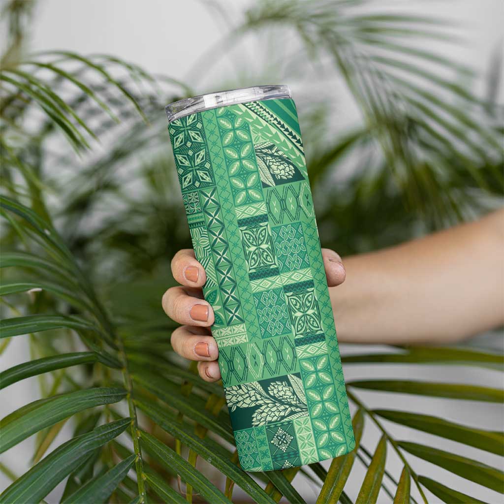 Pasifika Women's Day - Samoa Siapo Malu Tattoo Inspired Skinny Tumbler Jade