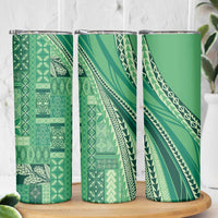 Pasifika Women's Day - Samoa Siapo Malu Tattoo Inspired Skinny Tumbler Jade