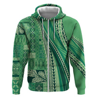 Pasifika Women's Day - Samoa Siapo Malu Tattoo Inspired Zip Hoodie Jade