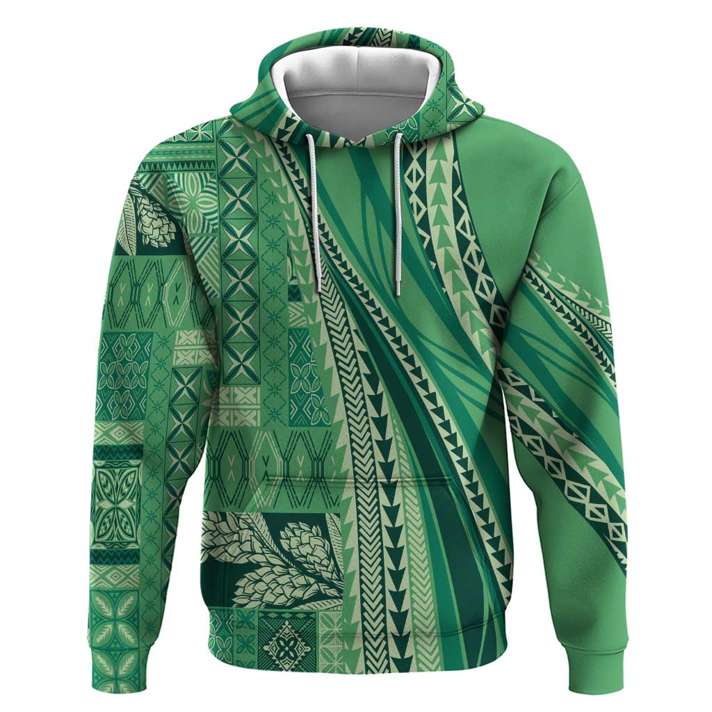 Pasifika Women's Day - Samoa Siapo Malu Tattoo Inspired Zip Hoodie Jade