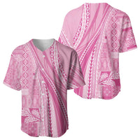 Pasifika Women's Day - Samoa Siapo Malu Tattoo Inspired Baseball Jersey Pink