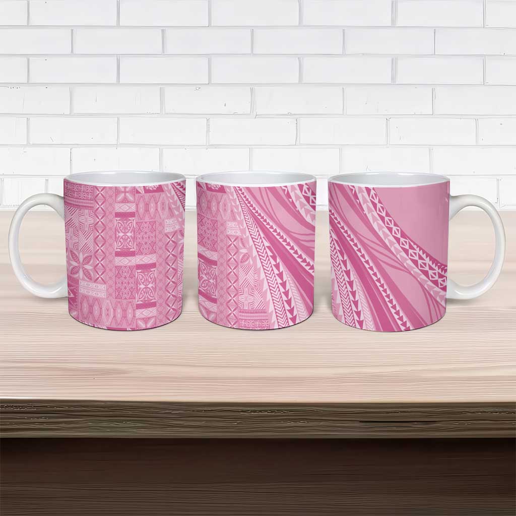 Pasifika Women's Day - Samoa Siapo Malu Tattoo Inspired Ceramic Mug Pink