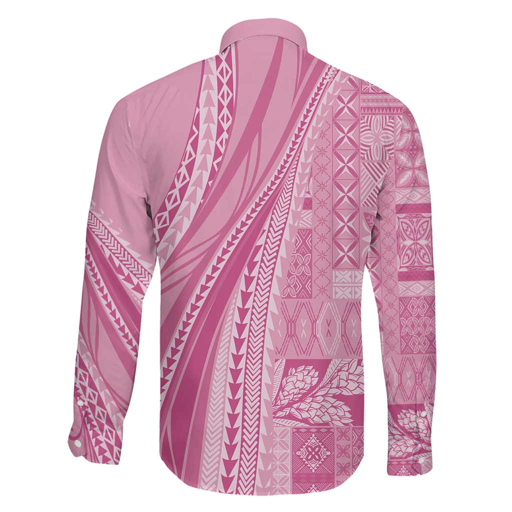 Pasifika Women's Day - Samoa Siapo Malu Tattoo Inspired Family Matching Summer Maxi Dress and Hawaiian Shirt Pink LT7 - Polynesian Pride