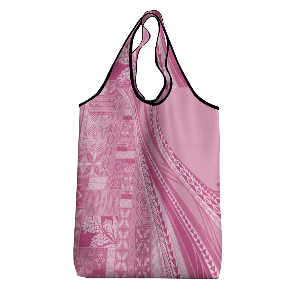 Pasifika Women's Day - Samoa Siapo Malu Tattoo Inspired Grocery Bag Pink