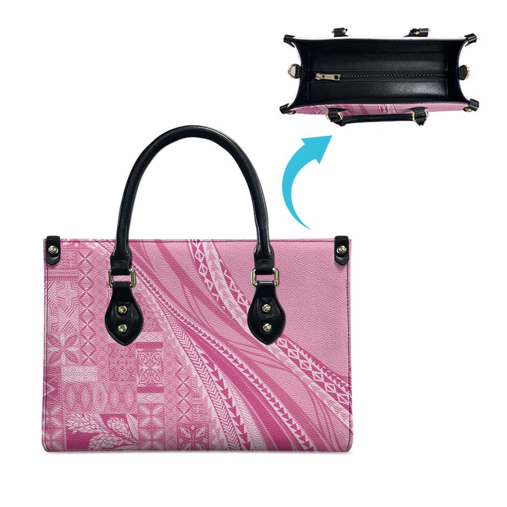 Pasifika Women's Day - Samoa Siapo Malu Tattoo Inspired Leather Bag Pink