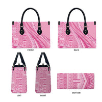 Pasifika Women's Day - Samoa Siapo Malu Tattoo Inspired Leather Bag Pink
