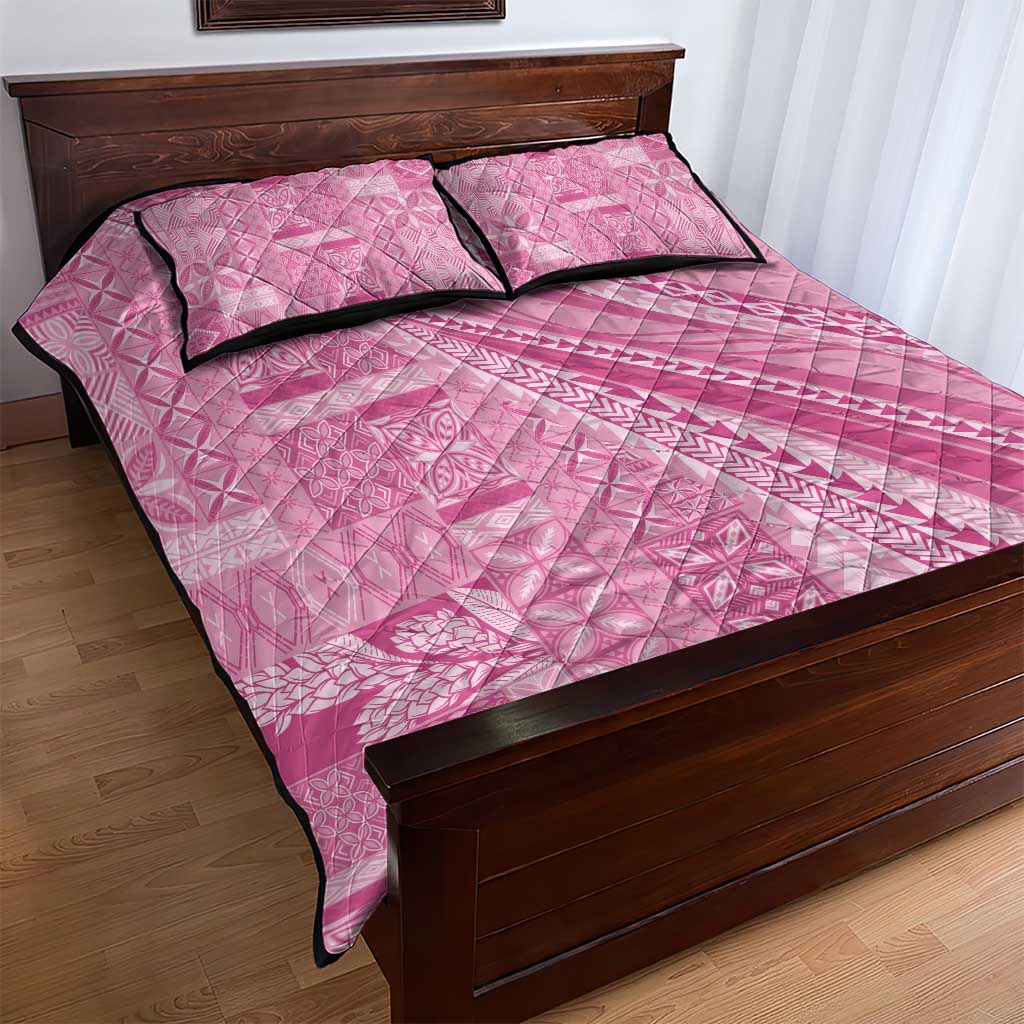 Pasifika Women's Day - Samoa Siapo Malu Tattoo Inspired Quilt Bed Set Pink