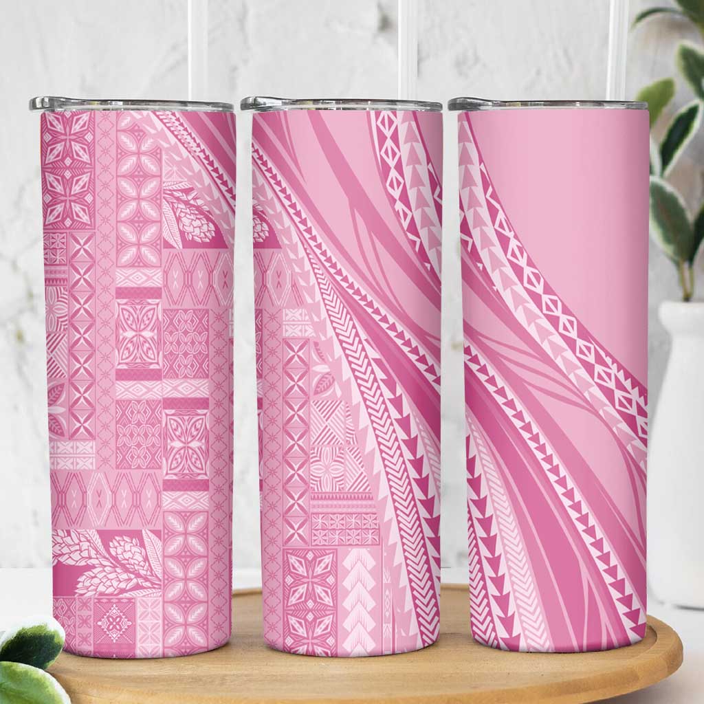 Pasifika Women's Day - Samoa Siapo Malu Tattoo Inspired Skinny Tumbler Pink