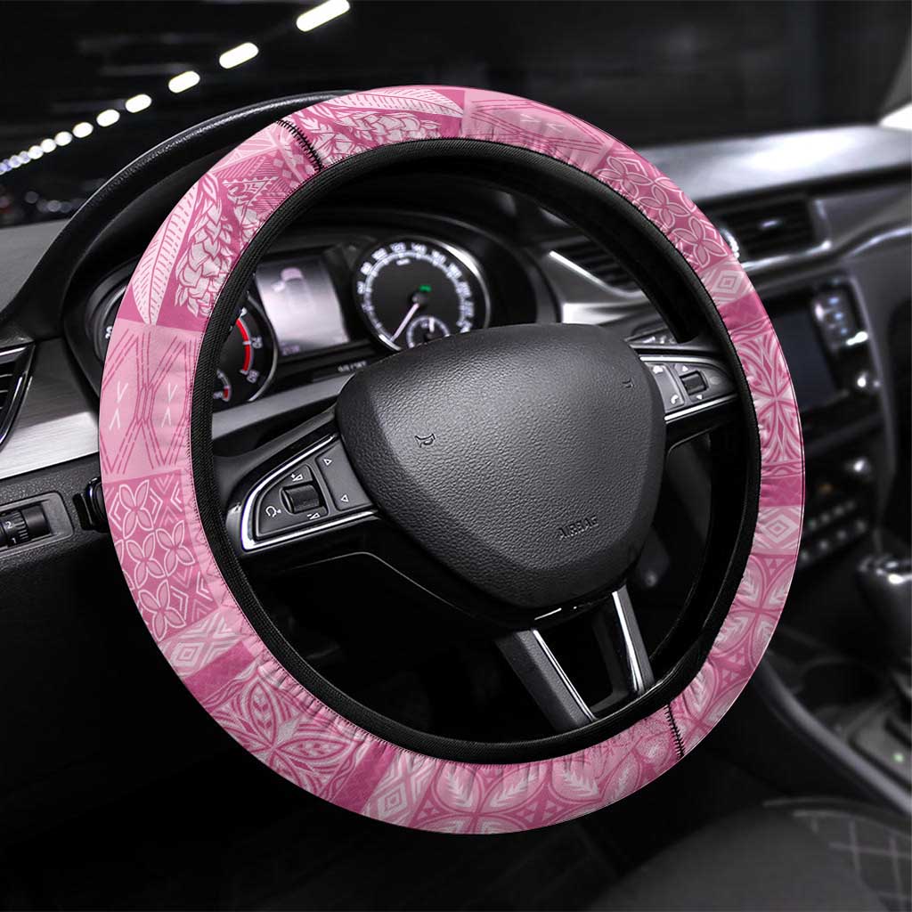 Pasifika Women's Day - Samoa Siapo Malu Tattoo Inspired Steering Wheel Cover Pink