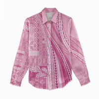 Pasifika Women's Day - Samoa Siapo Malu Tattoo Inspired Women Casual Shirt Pink