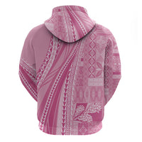 Pasifika Women's Day - Samoa Siapo Malu Tattoo Inspired Zip Hoodie Pink