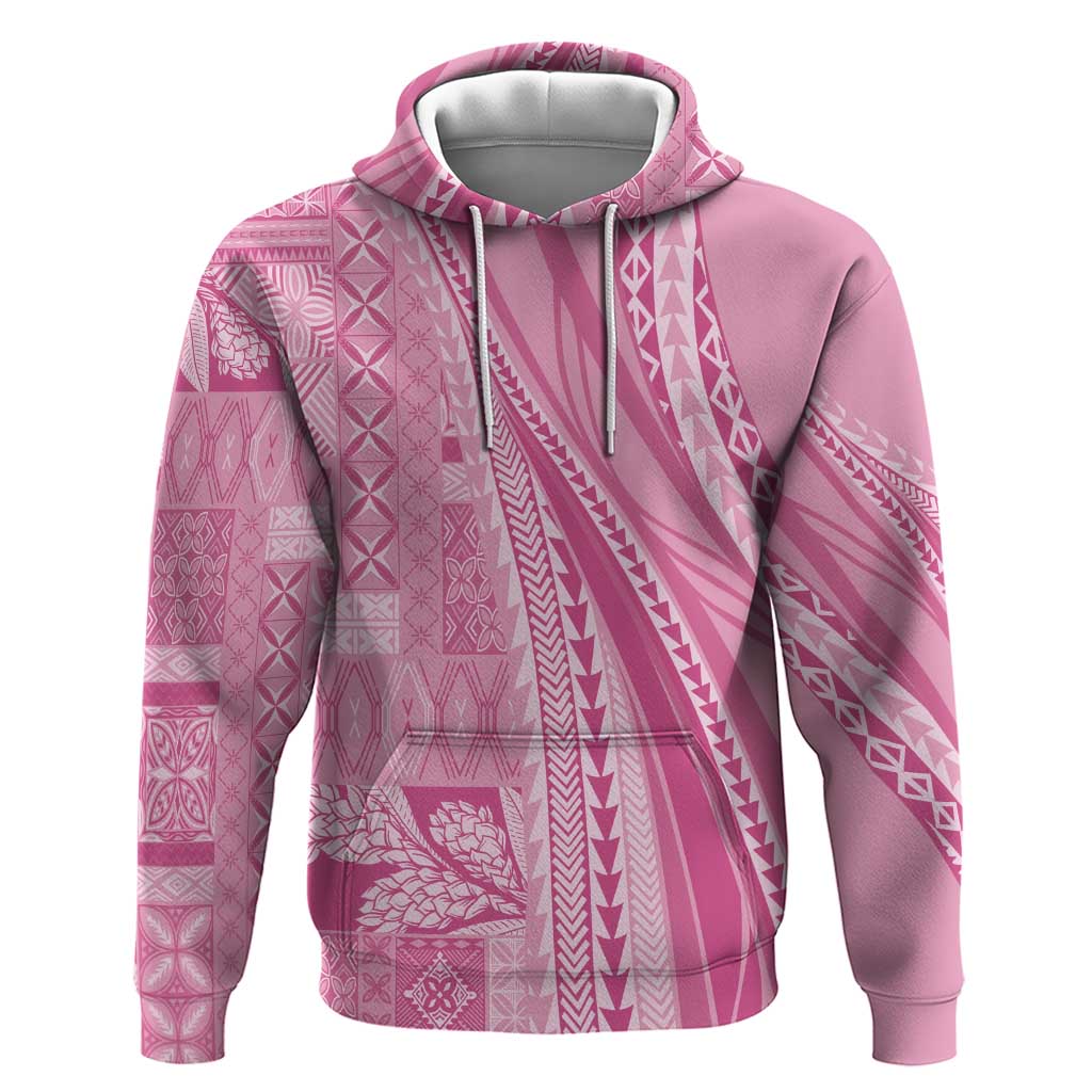 Pasifika Women's Day - Samoa Siapo Malu Tattoo Inspired Zip Hoodie Pink