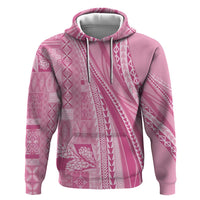 Pasifika Women's Day - Samoa Siapo Malu Tattoo Inspired Zip Hoodie Pink