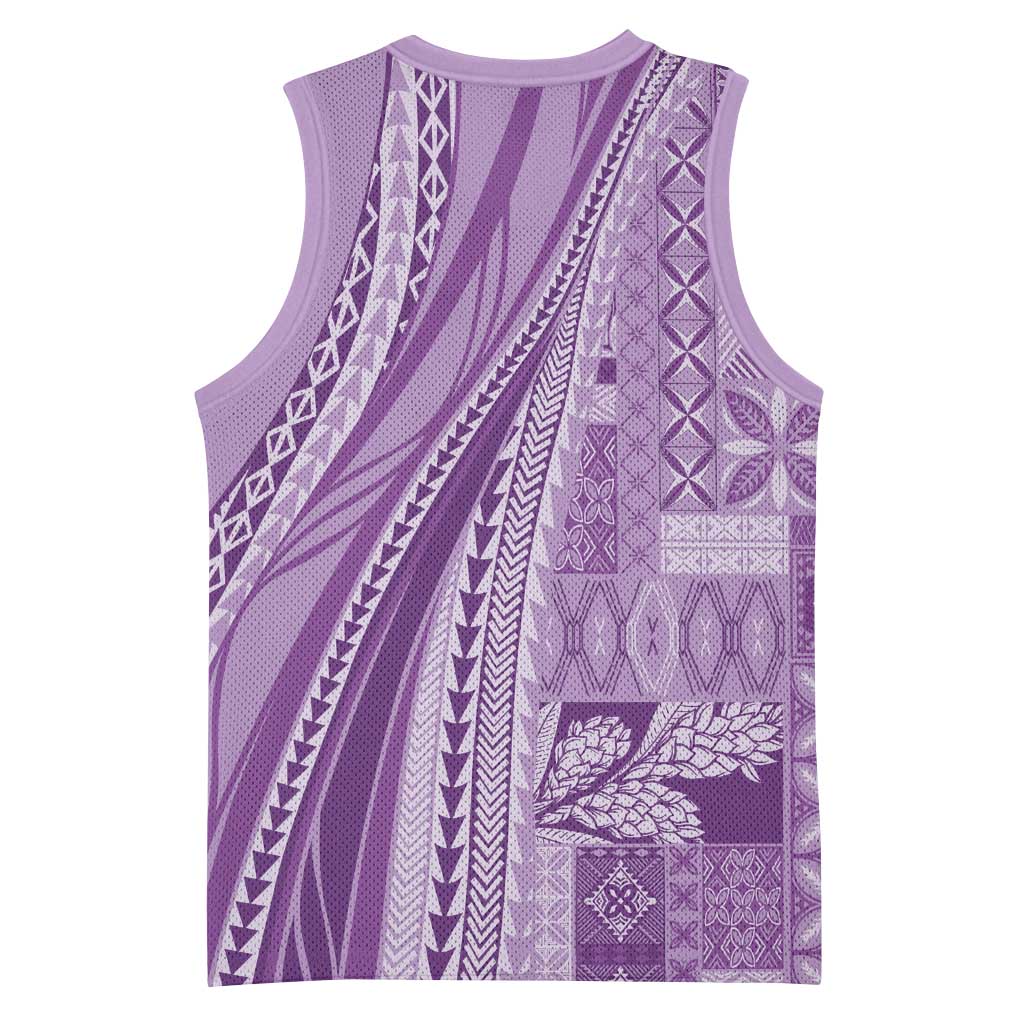 Pasifika Women's Day - Samoa Siapo Malu Tattoo Inspired Basketball Jersey Lavender