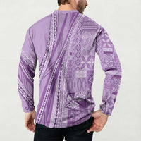 Pasifika Women's Day - Samoa Siapo Malu Tattoo Inspired Button Sweatshirt Lavender
