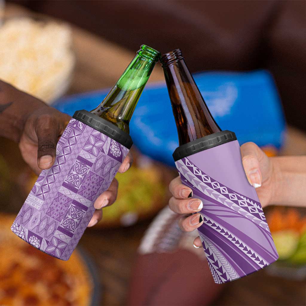 Pasifika Women's Day - Samoa Siapo Malu Tattoo Inspired 4 in 1 Can Cooler Tumbler Lavender