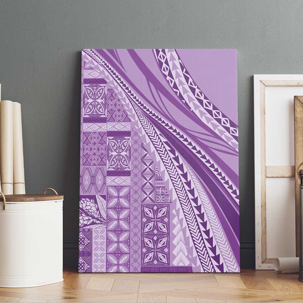 Pasifika Women's Day - Samoa Siapo Malu Tattoo Inspired Canvas Wall Art Lavender