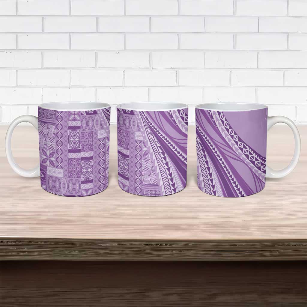 Pasifika Women's Day - Samoa Siapo Malu Tattoo Inspired Ceramic Mug Lavender