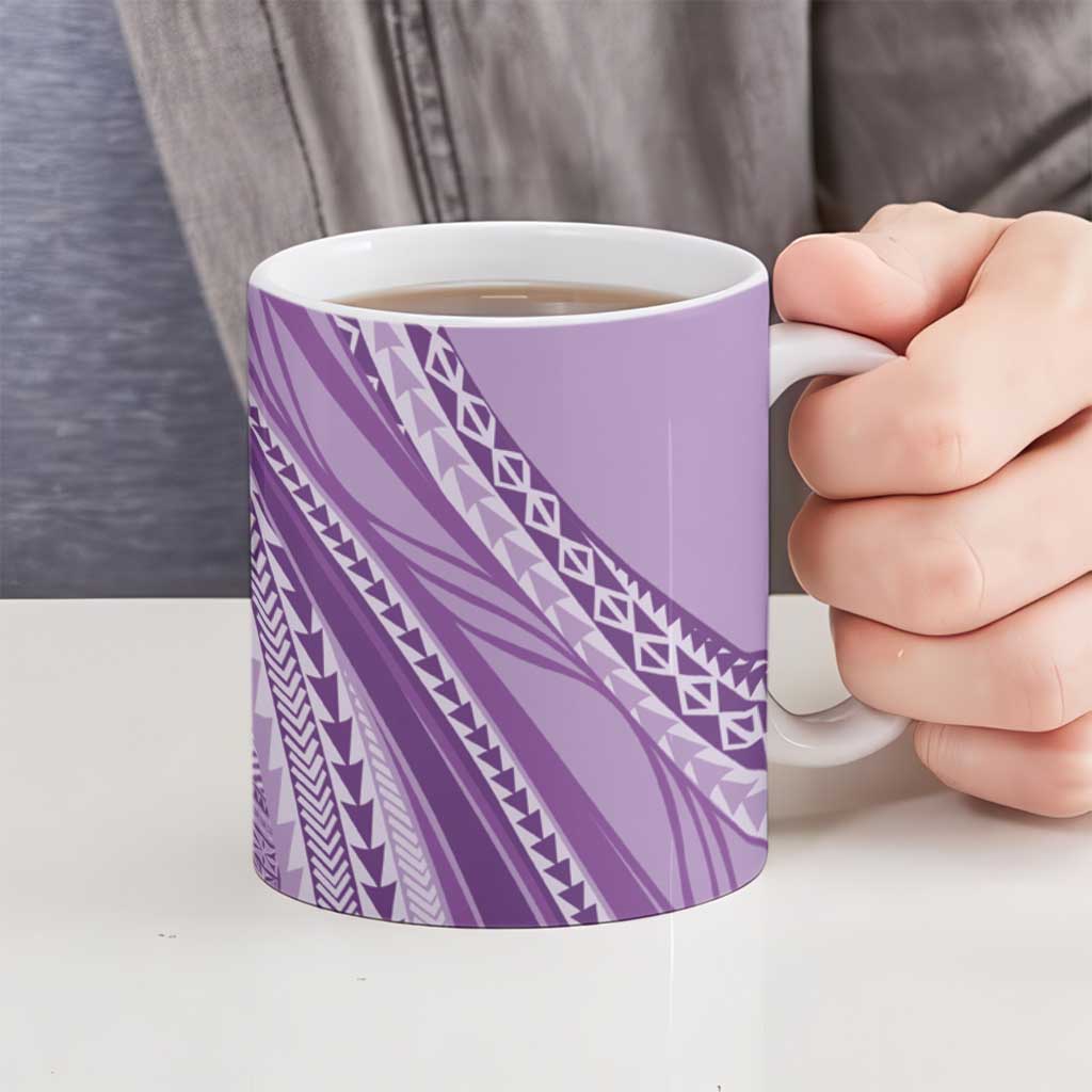 Pasifika Women's Day - Samoa Siapo Malu Tattoo Inspired Ceramic Mug Lavender