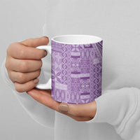 Pasifika Women's Day - Samoa Siapo Malu Tattoo Inspired Ceramic Mug Lavender