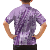 Pasifika Women's Day - Samoa Siapo Malu Tattoo Inspired Family Matching Summer Maxi Dress and Hawaiian Shirt Lavender LT7 - Polynesian Pride
