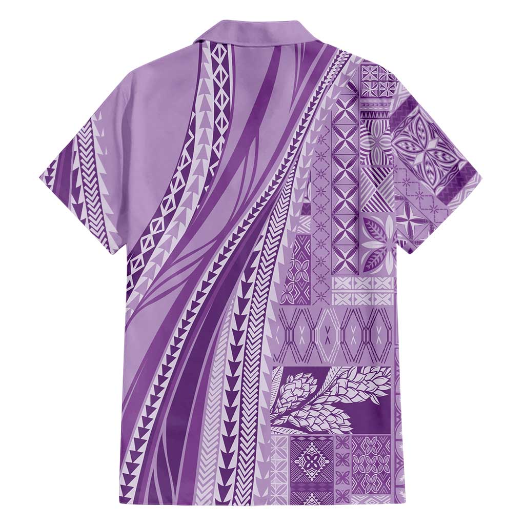 Pasifika Women's Day - Samoa Siapo Malu Tattoo Inspired Family Matching Summer Maxi Dress and Hawaiian Shirt Lavender LT7 - Polynesian Pride