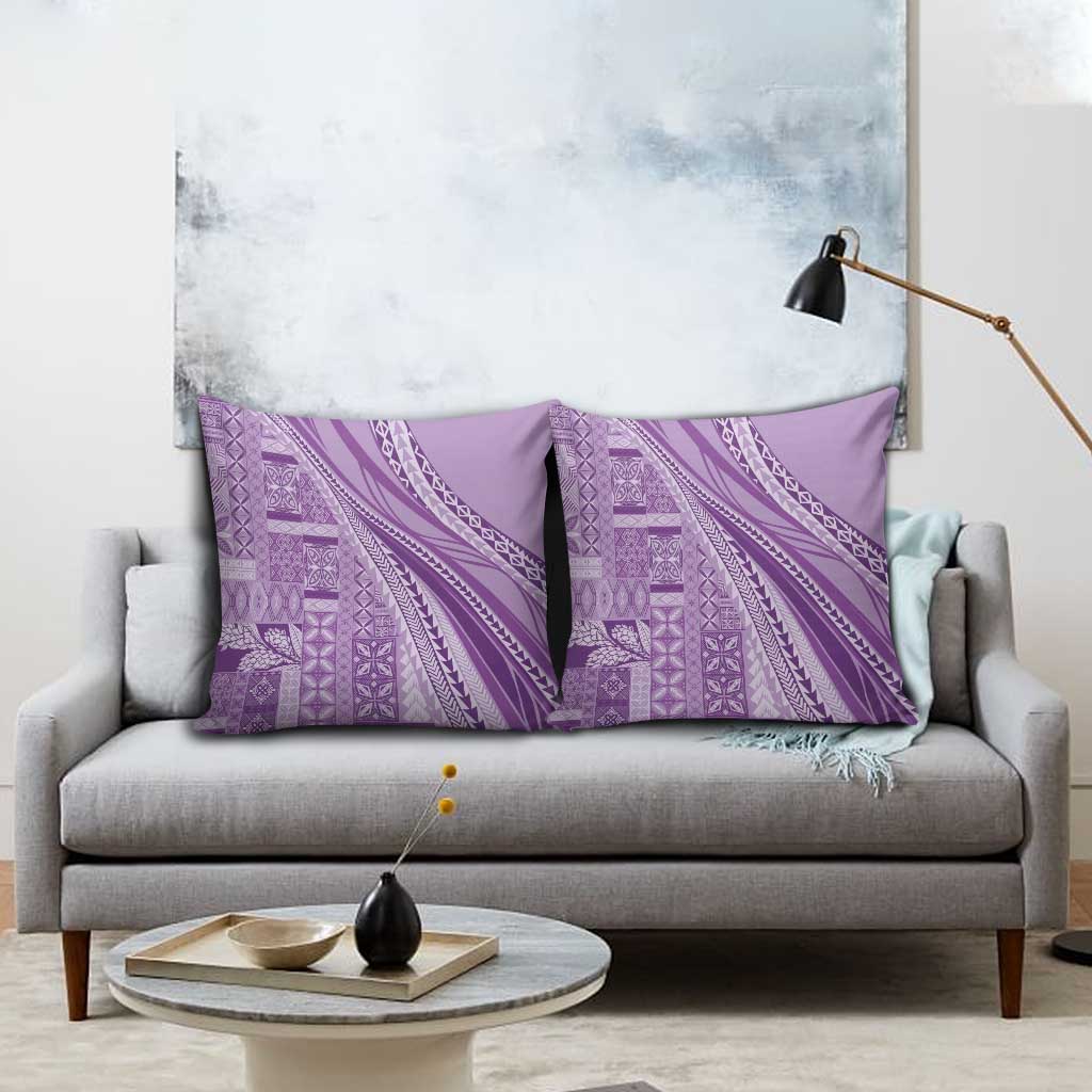 Pasifika Women's Day - Samoa Siapo Malu Tattoo Inspired Pillow Cover Lavender