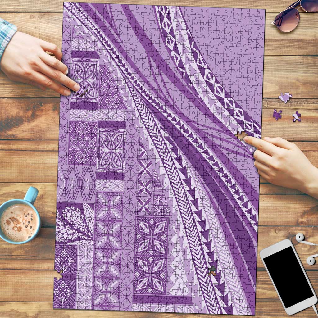 Pasifika Women's Day - Samoa Siapo Malu Tattoo Inspired Puzzle Lavender