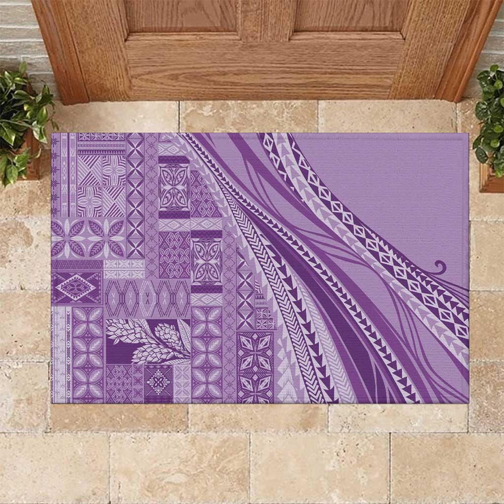 Pasifika Women's Day - Samoa Siapo Malu Tattoo Inspired Rubber Doormat Lavender