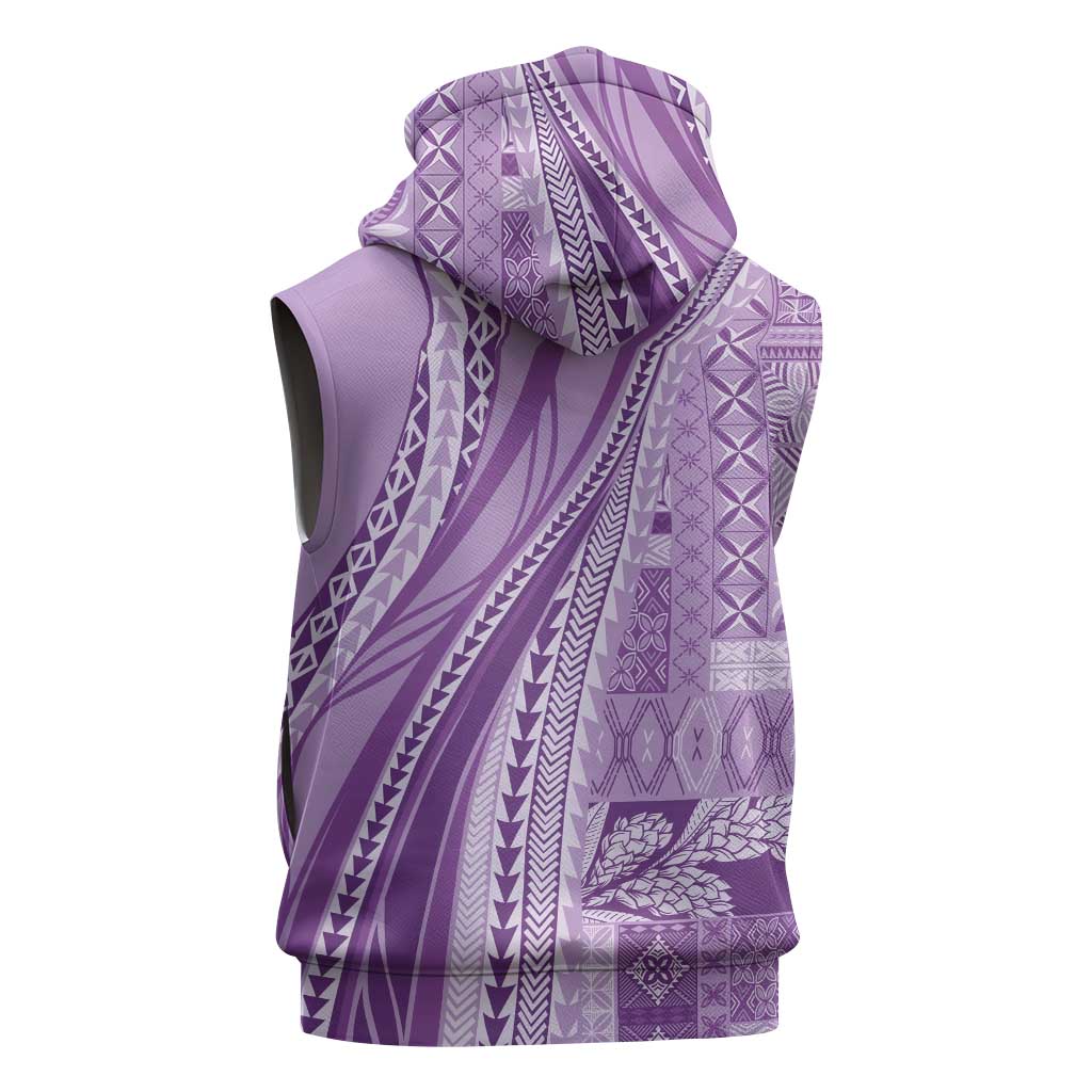 Pasifika Women's Day - Samoa Siapo Malu Tattoo Inspired Sleeveless Hoodie Lavender